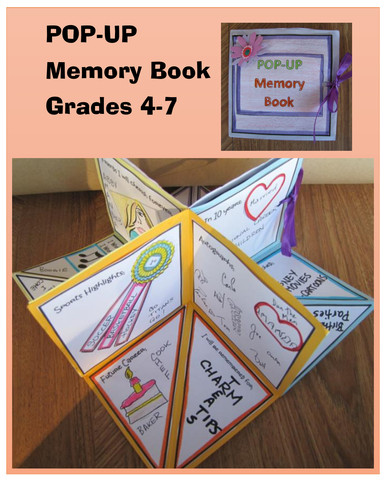 End of Year Activities POP UP Memory Book Grades 4 7 by