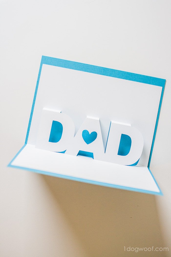 Father s Day Pop Up Card with Free Silhouette Templates