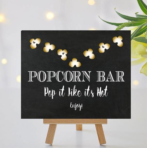 Popcorn Bar Sign II Printable Signage Pop It Like Its Hot