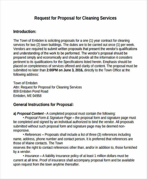 Cleaning Service Proposal Template 8 Free Word PDF