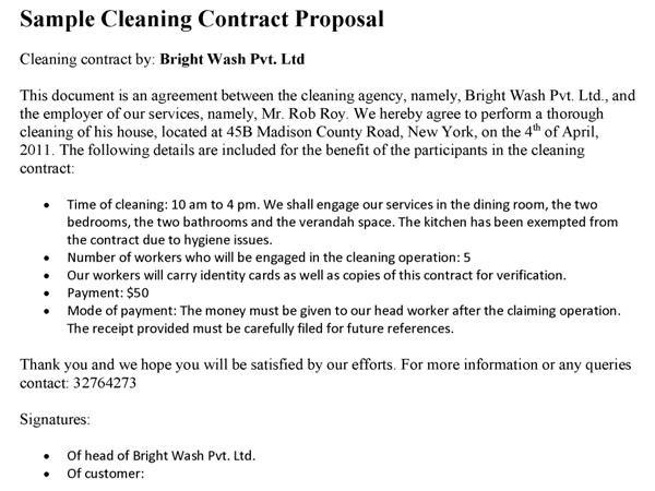 Post Construction Cleaning Proposal Template
