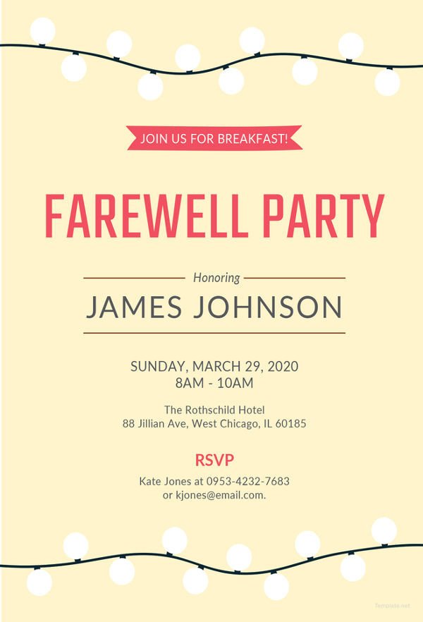 Farewell Party Invitation Template 29 Free PSD Format