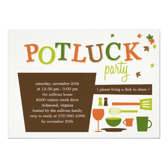 Thanksgiving Potluck Party Invitation