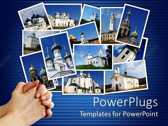 PowerPoint Template collage of ancient orthodox churches