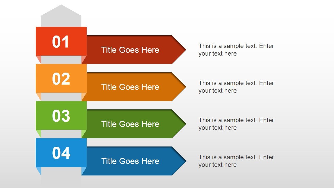4 Steps Text Layout for PowerPoint SlideModel