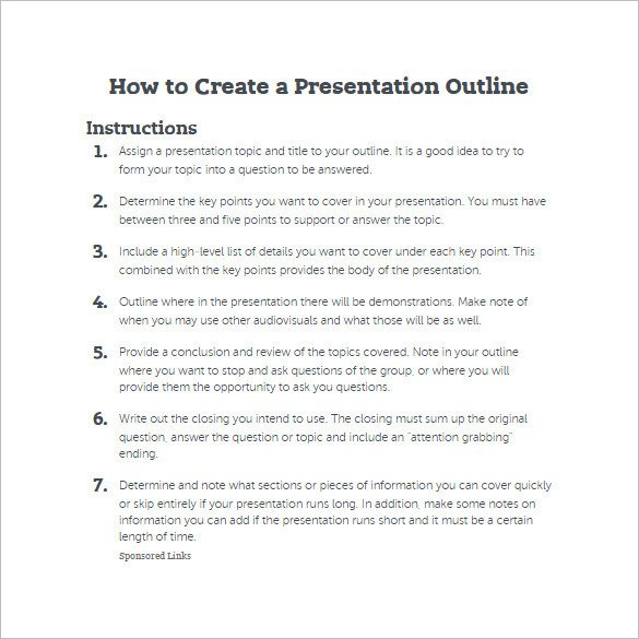 7 Presentation Outline Templates – Free PPT Word & PDF