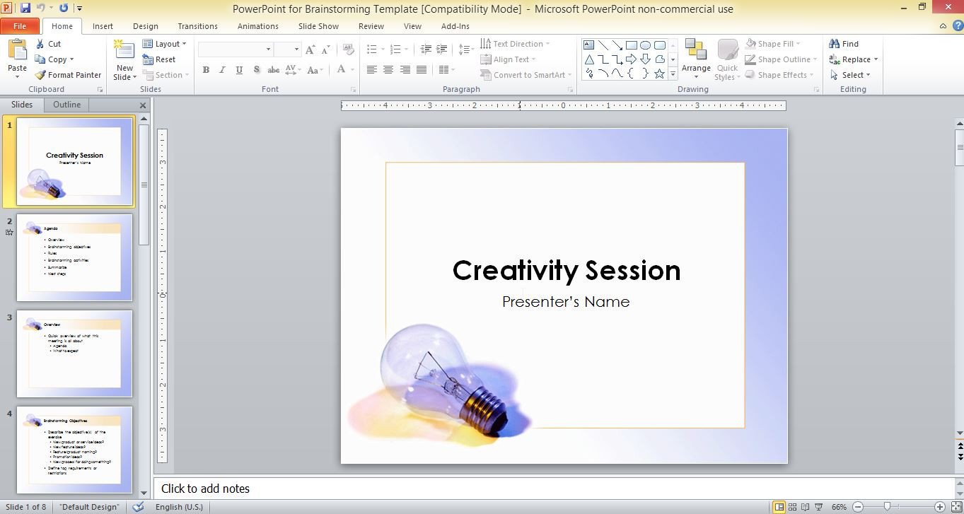 PowerPoint For Brainstorming Template