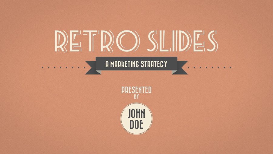 Retro Slides PowerPoint Template Widescreen by