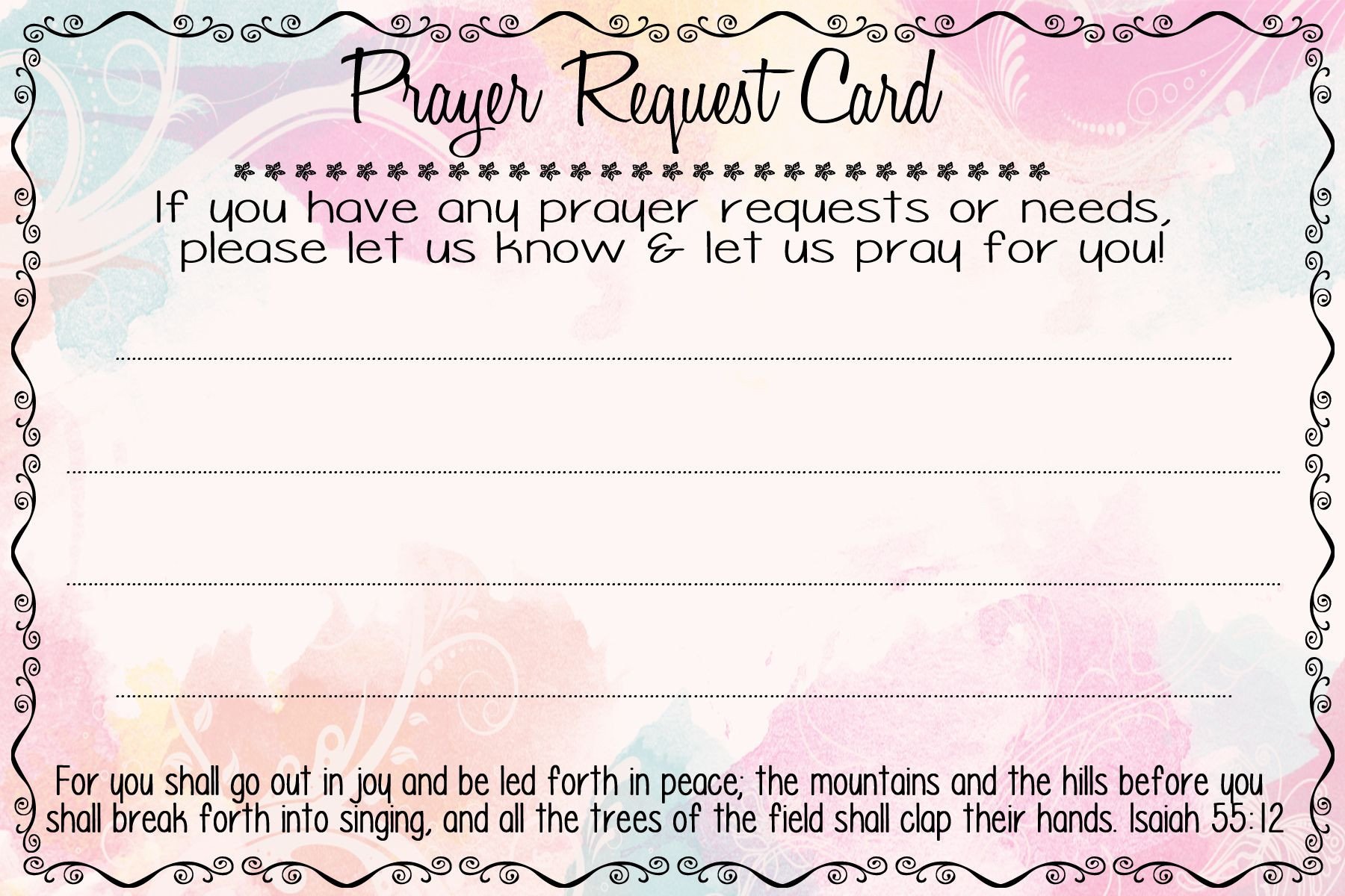 Prayer Request Cards A fierce flourishing