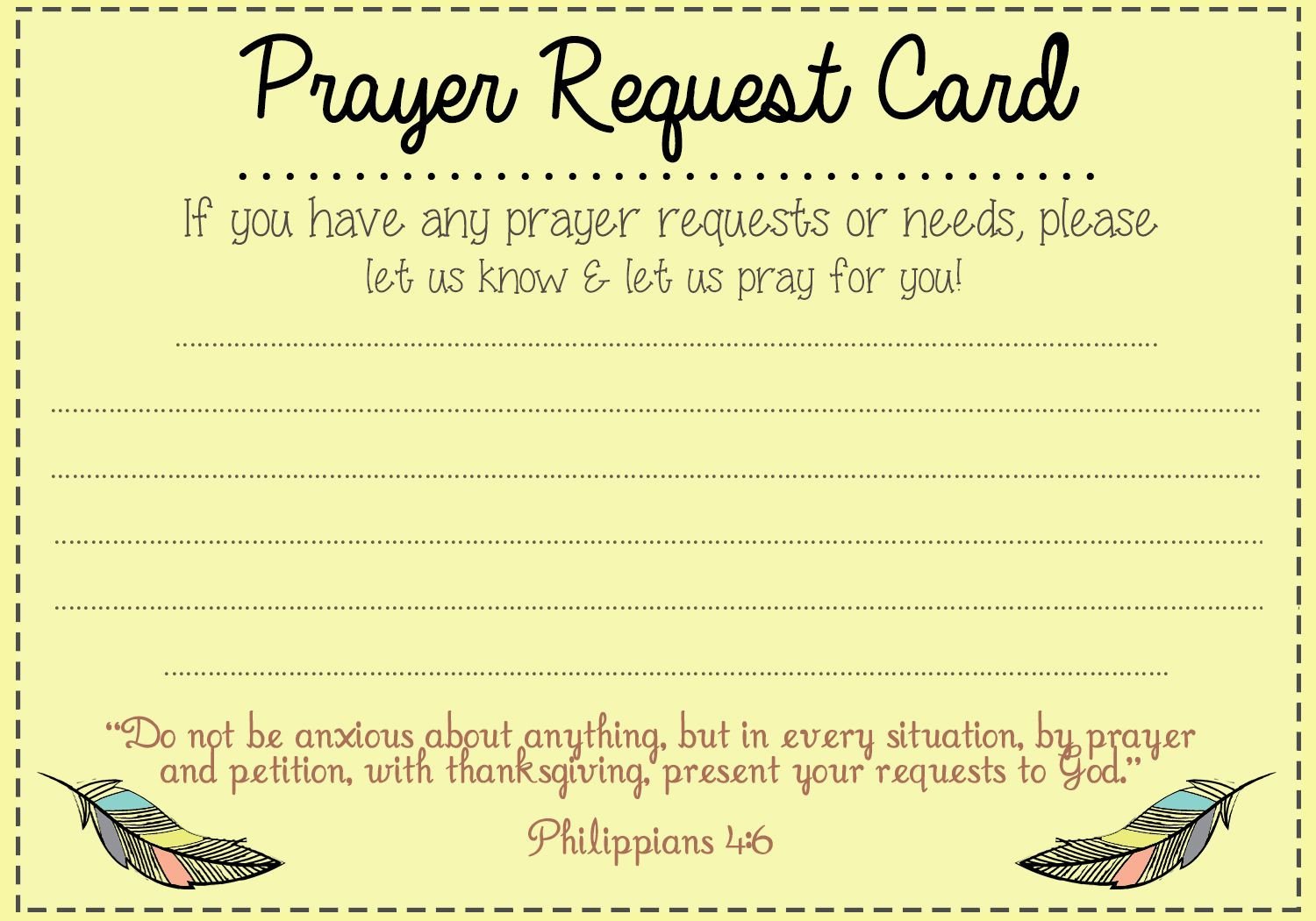 Prayer Request card idea MOPS Pinterest
