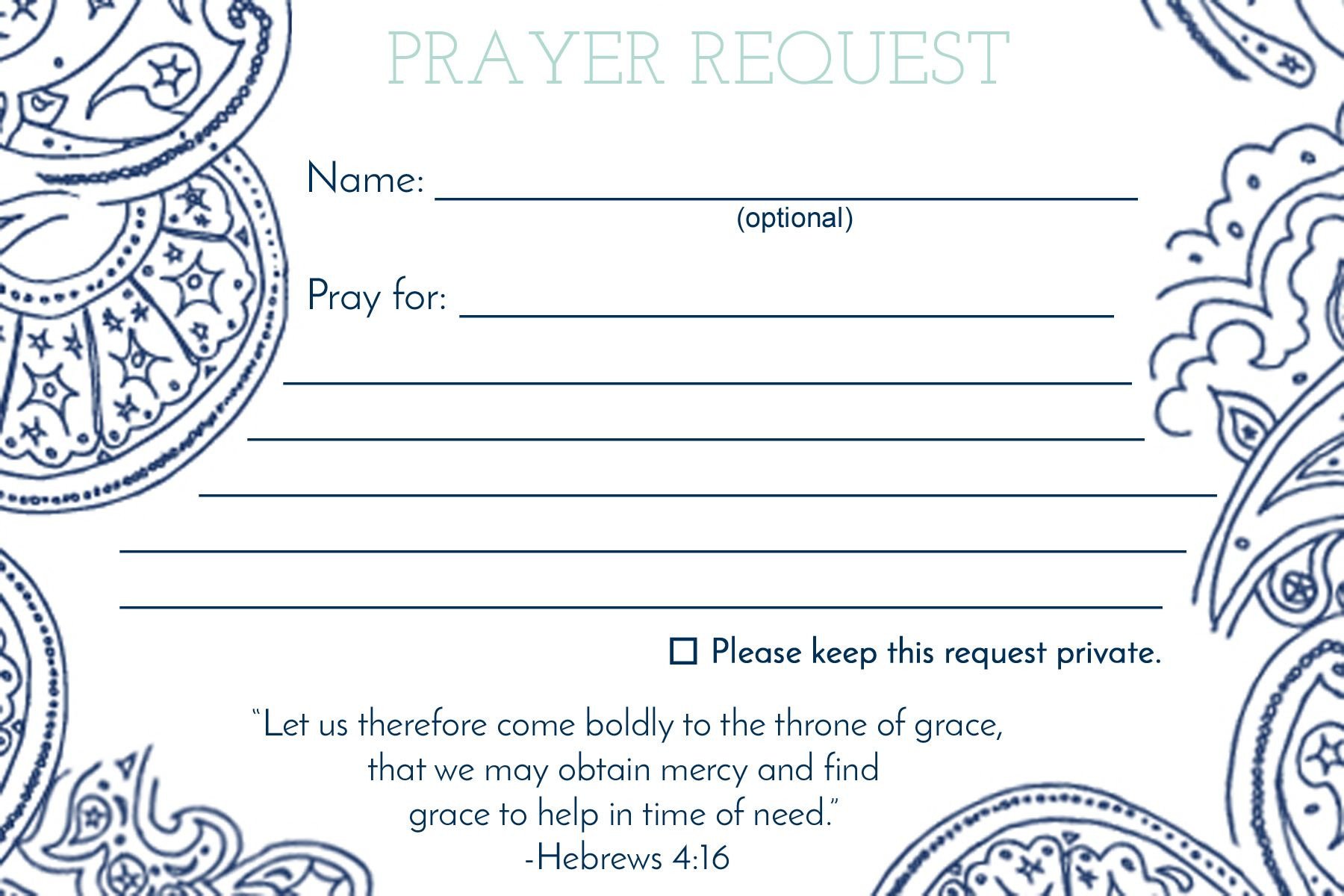 Prayer Request Card – MOPS Leaders MOPS