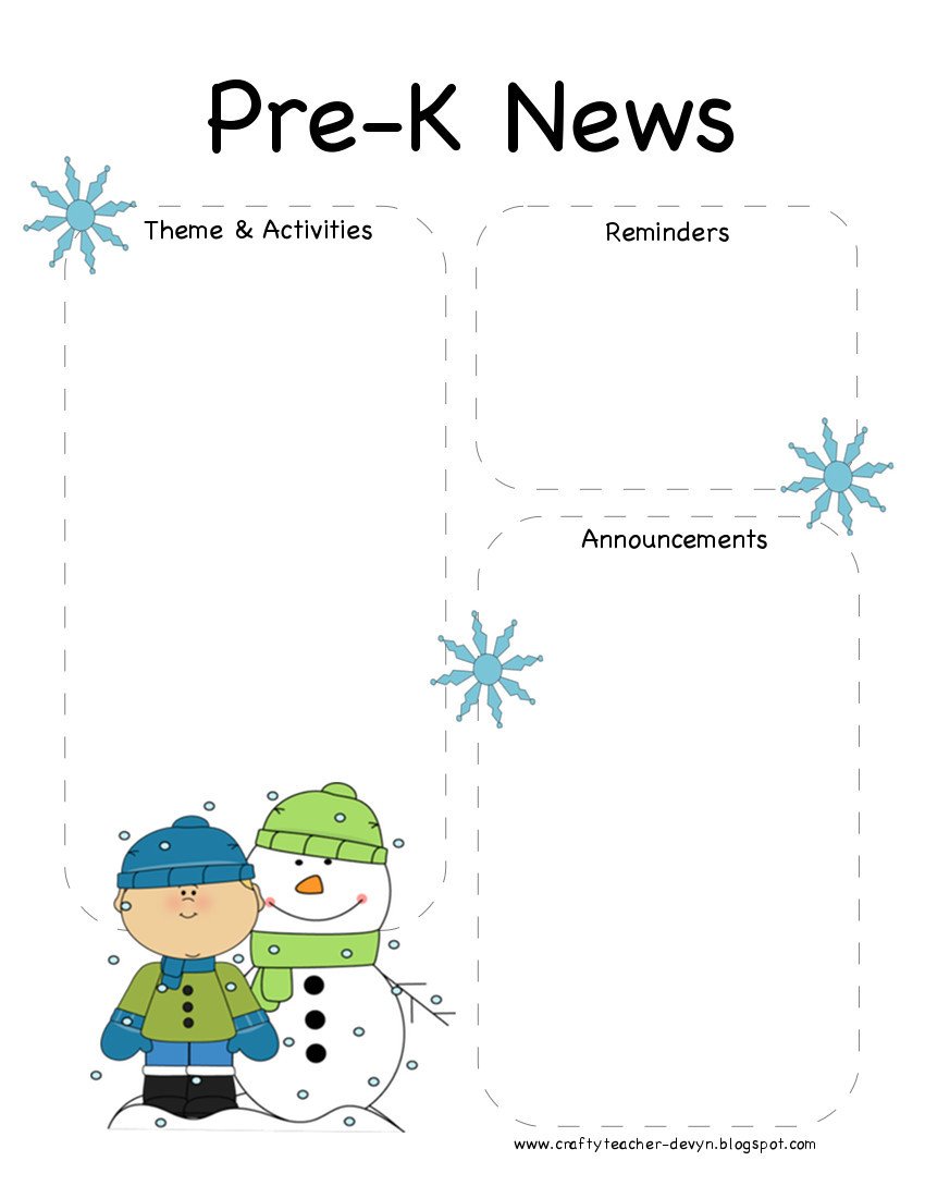 Pre K Winter Newsletter Template