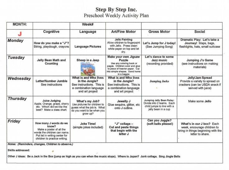 emergent curriculum preschool lesson plan template