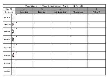 Lesson Plan Template Pre K & Elementary by Babbling Abby