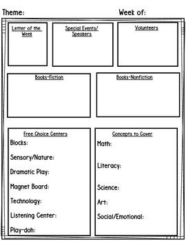Preschool Pre K Lesson Planning Templates & Editable