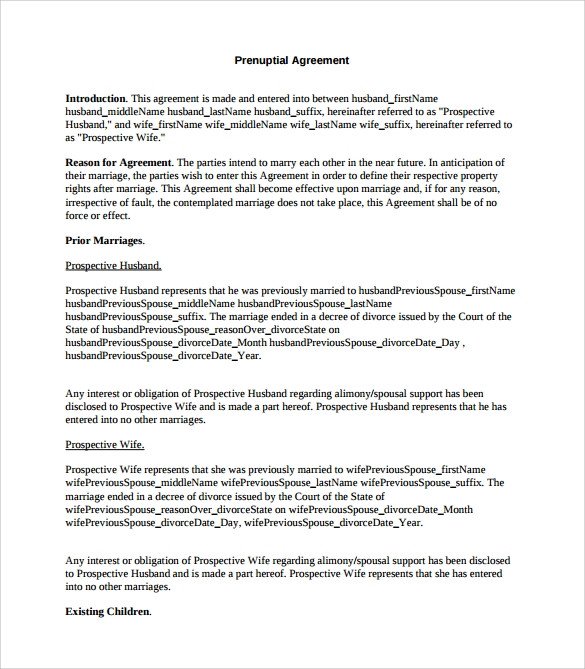 Prenuptial Agreement 8 Download Documents in PDF