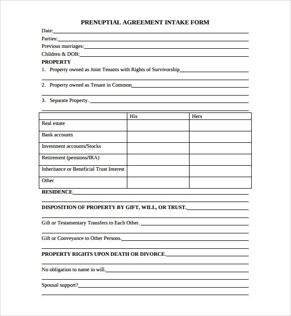 Prenuptial Agreement 8 Download Documents in PDF
