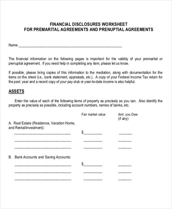 Sample Prenuptial Agreement 8 Examples in Word PDF