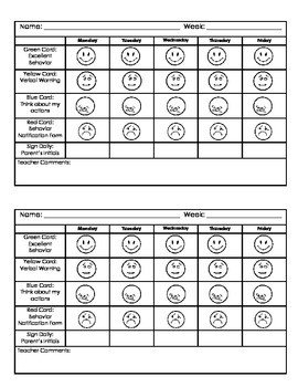 Kindergarten Behavior Chart by Jillian