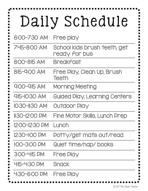 How to Make a Daycare Schedule that Works [Free Template