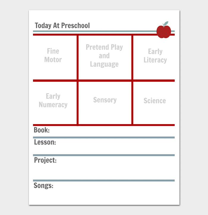 Preschool Lesson Plan Template Daily Weekly Monthly