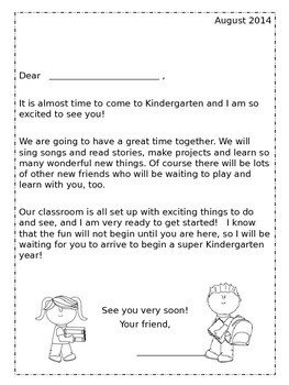 Back to School Kindergarten Wel e Packet Editable