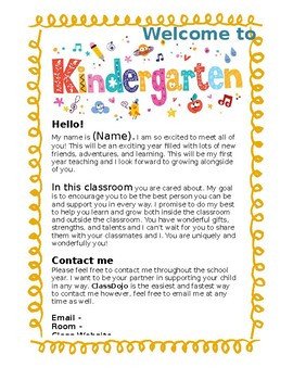 Kindergarten Wel e Letter EDITABLE by Kindly K