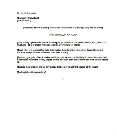 Press Release Template Word 5 Free Word Documents