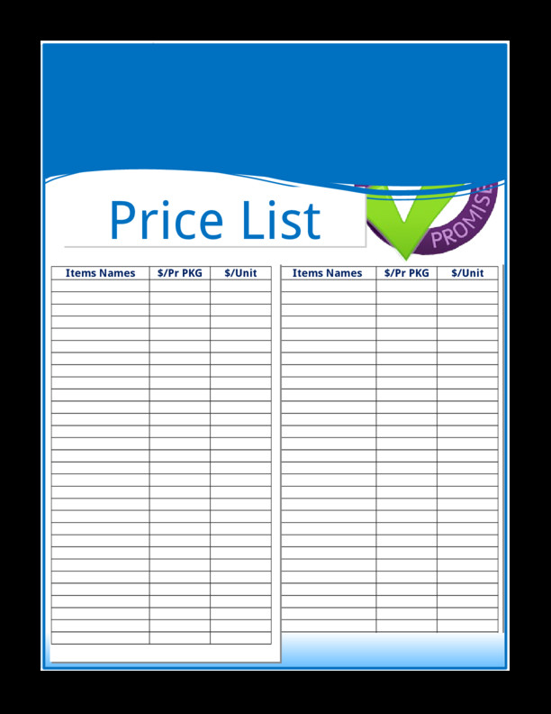 5 Wholesale Price List Templates Excel xlts