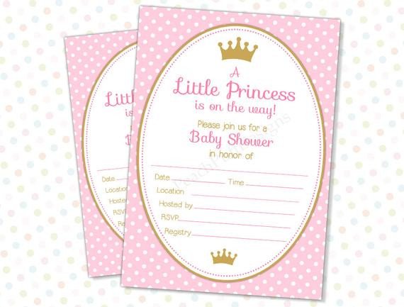 Items similar to Princess Baby Shower invitation INSTANT
