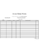 Avon Order Form printable pdf