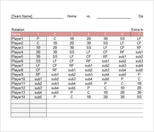 28 of Printable Baseball Roster Template Excel