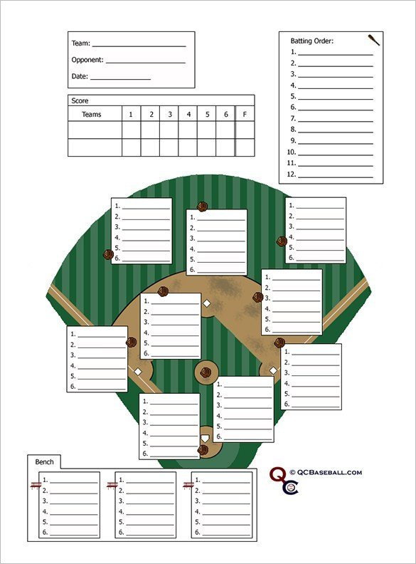 Baseball Lineup Card Template FREE DOWNLOAD Printable
