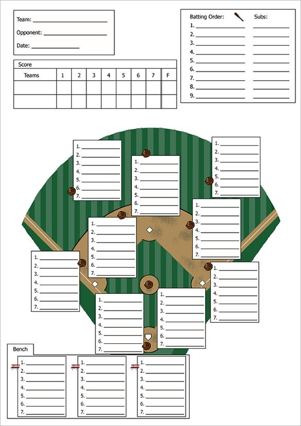 Baseball Lineup Template