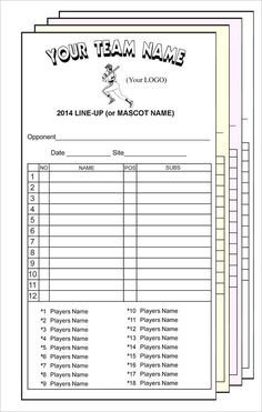 Printable Baseball Lineup Card FREE