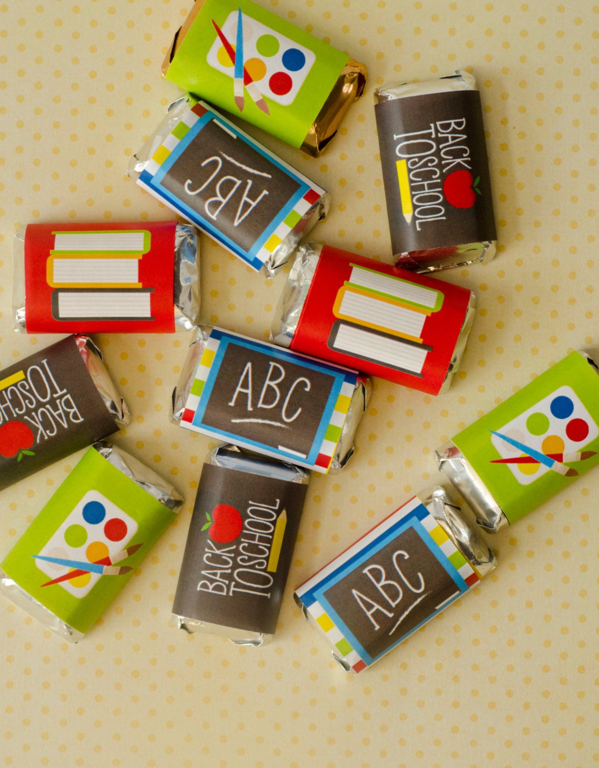 Back To School PRINTABLE Mini Candy Bar Wrappers INSTANT