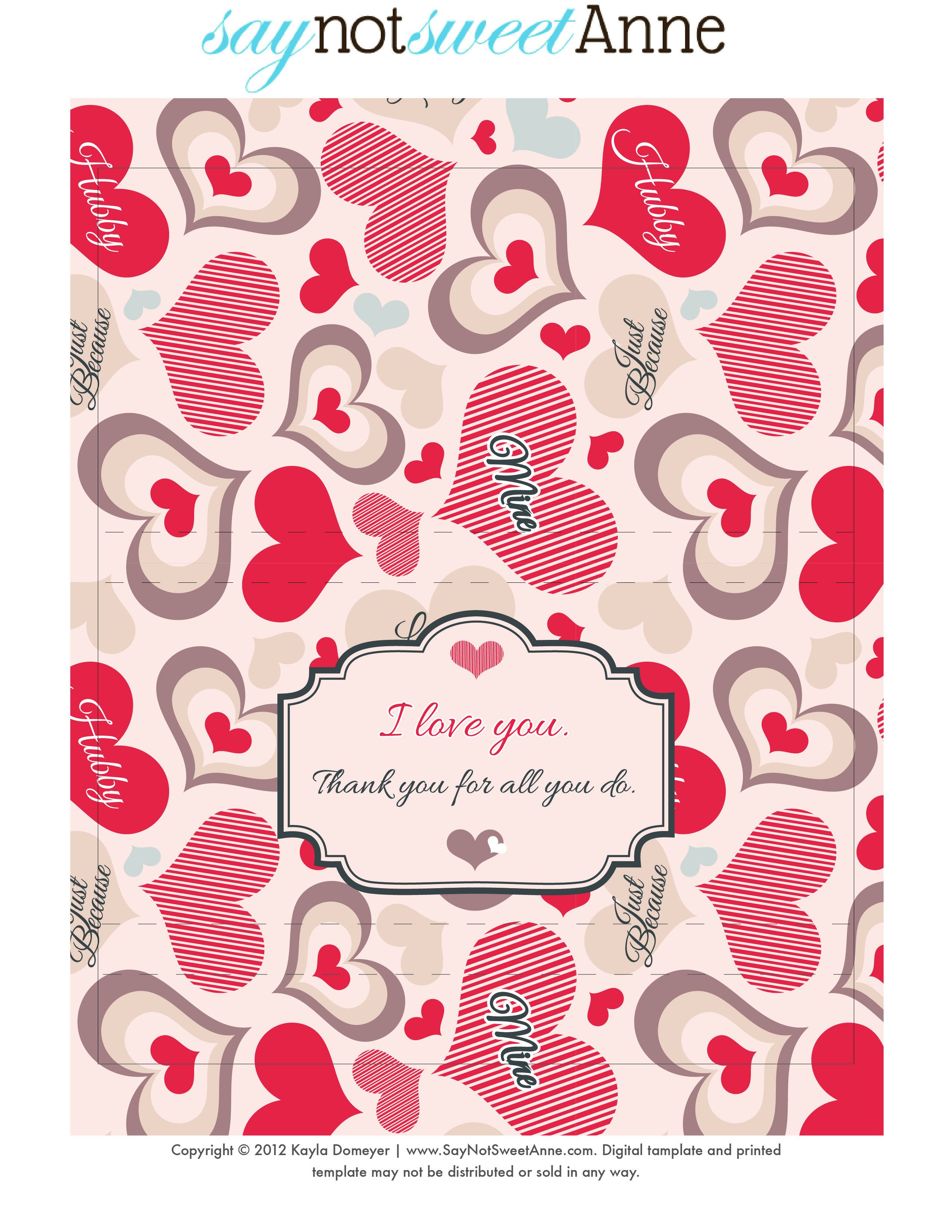 Just Because Candy [Free Printable] Sweet Anne Designs
