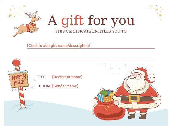 20 Christmas Gift Certificate Templates Word PDF PSD