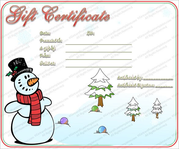 20 Christmas Gift Certificate Templates Word PDF PSD