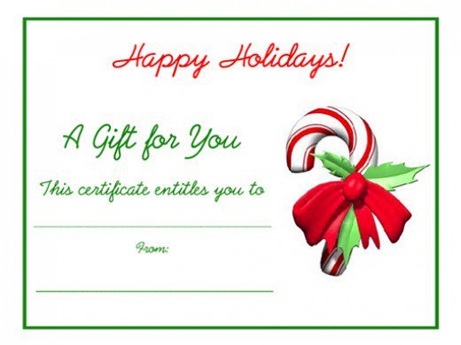 Free Holiday Gift Certificates Templates to Print
