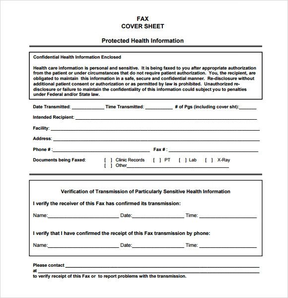 Confidential Fax Cover Sheet 7 Download Documents In