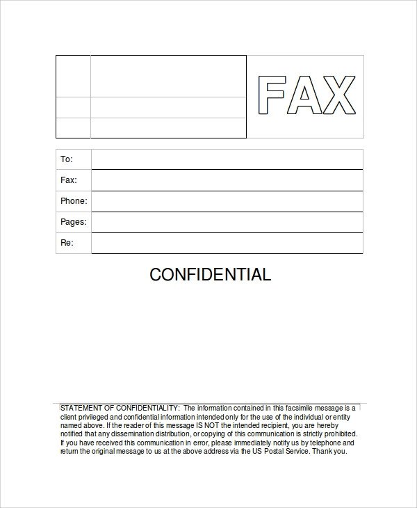 Sample Generic Fax Cover Sheets 8 Documents in PDF Word