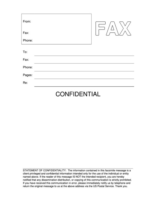 Top 9 Confidential Fax Cover Sheets free to in