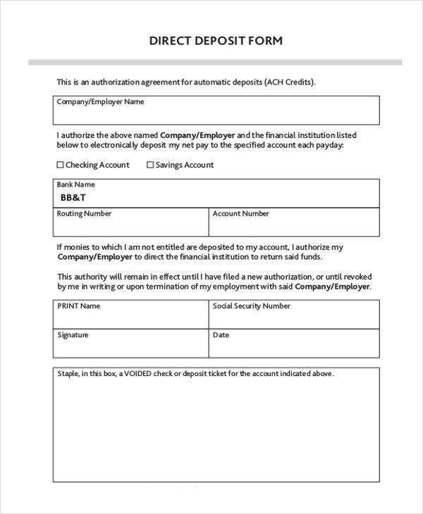 Sample Deposit Forms 16 Free Documents in PDF