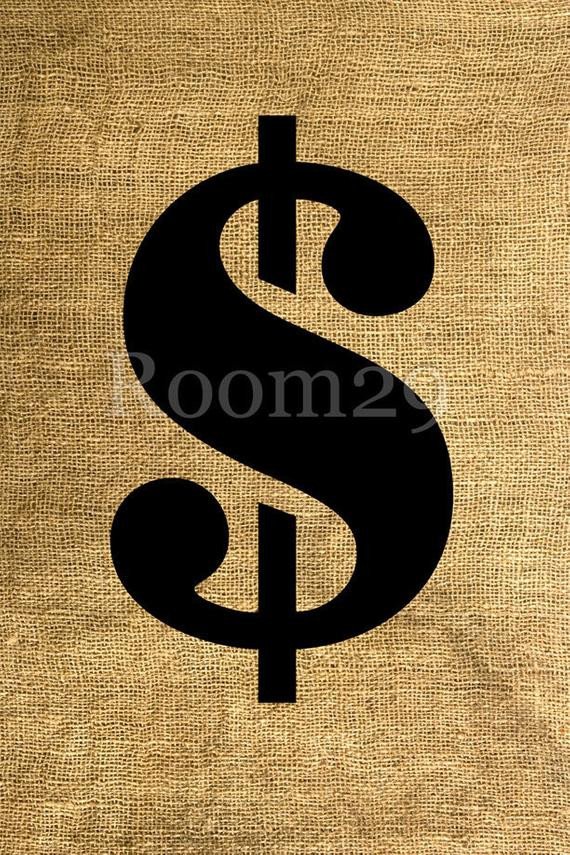 INSTANT DOWNLOAD Dollar Sign in Stencil Design Download by
