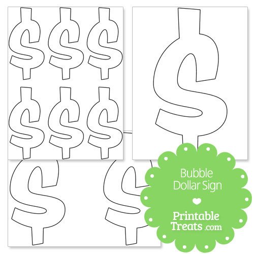 Printable Bubble Dollar Sign — Printable Treats