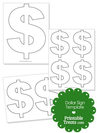 Printable Dollar Sign Shape Template — Printable Treats