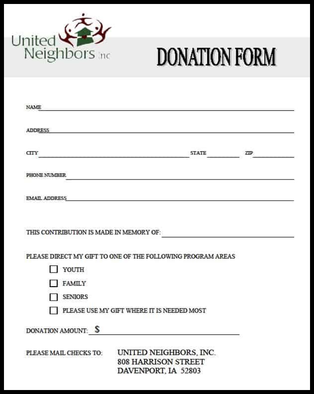36 Free Donation Form Templates in Word Excel PDF