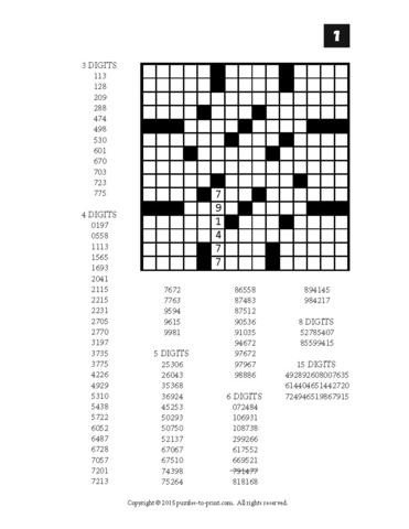 Number Fill In Puzzles Volume 2 PRINTABLE PDF – Puzzles