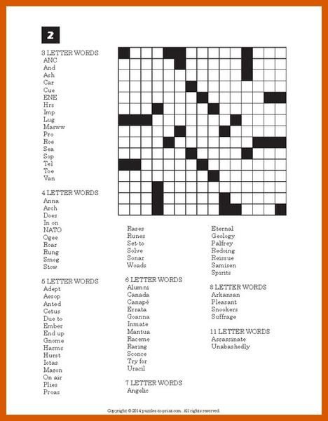 Word Fill In Puzzles PRINTABLE PDF – Puzzles to Print